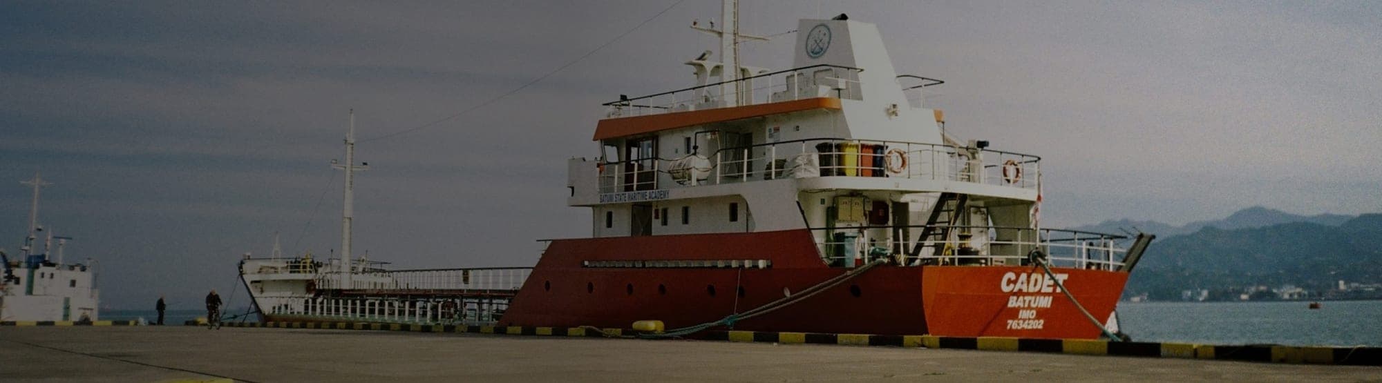 Cargo vessel alongside the jetty at Nipah